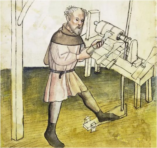 Hout- en beenbewerking met een draaibank (1425)