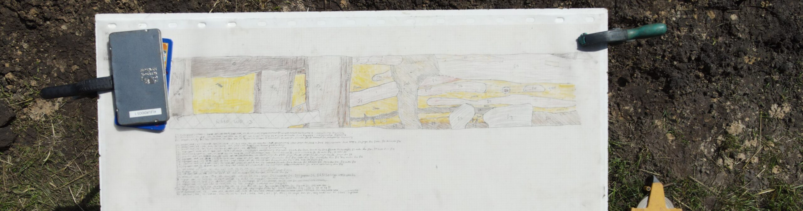 Vlaktekening met de hand getekend en ingekleurd