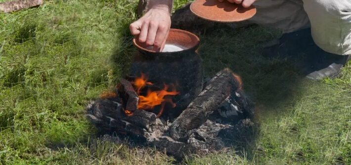 Kookpot op vuur